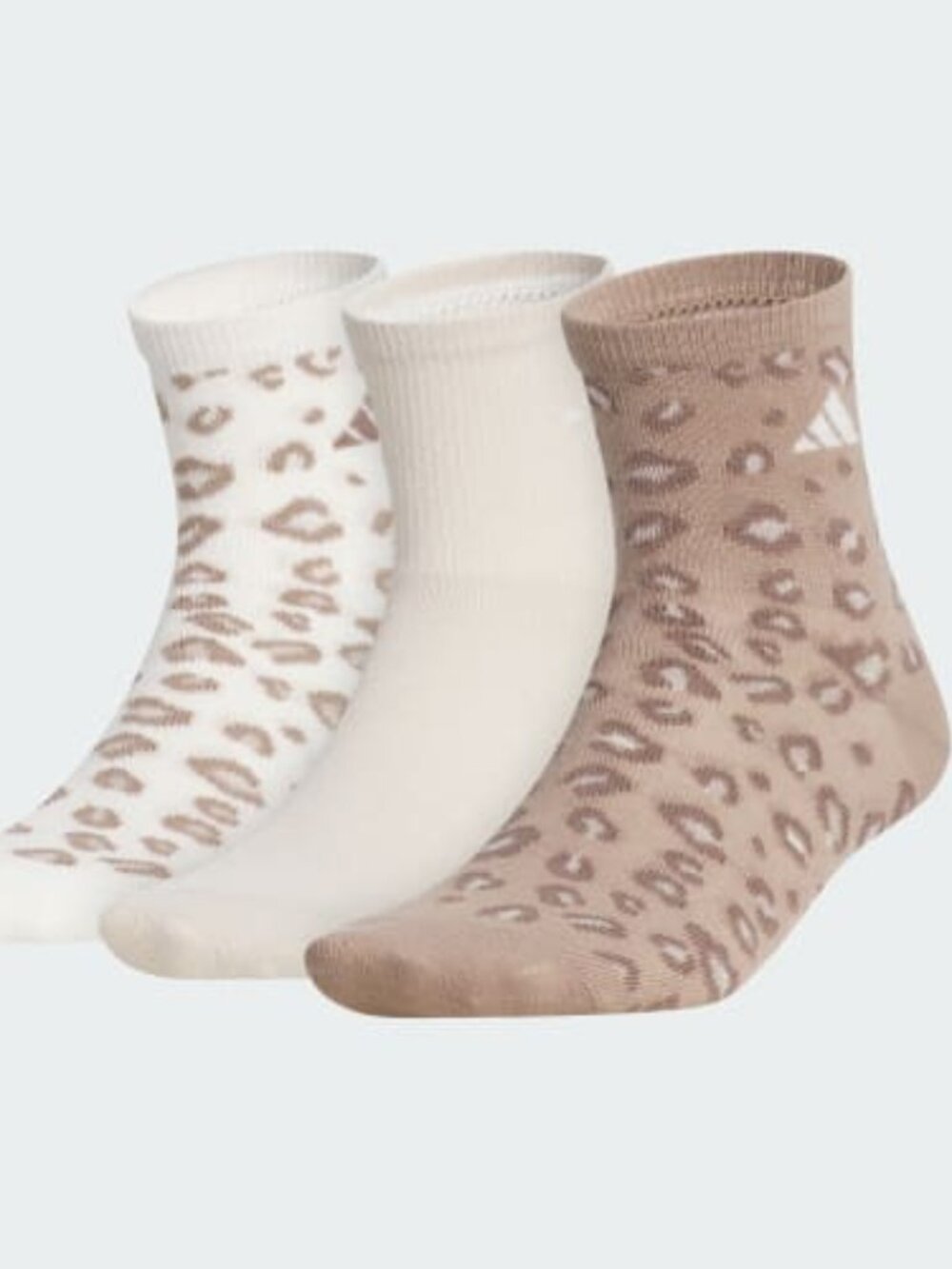 BNWT WOMEN'S ADIDAS LEOPARD LUXE HIGH QUARTER SOCKS THREE (3) PACK US MEDIUM (M)